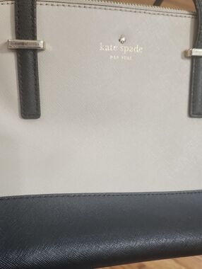 kate spade Black and Cream Structured Two-Tone Tote
